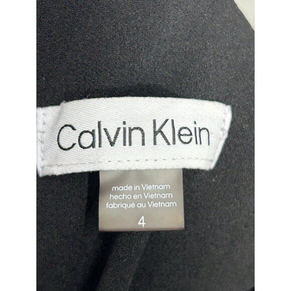 Calvin Klein Sheath Dress Size 4 Black Sleeveless Wedding Guest Career - Picture 4 of 5